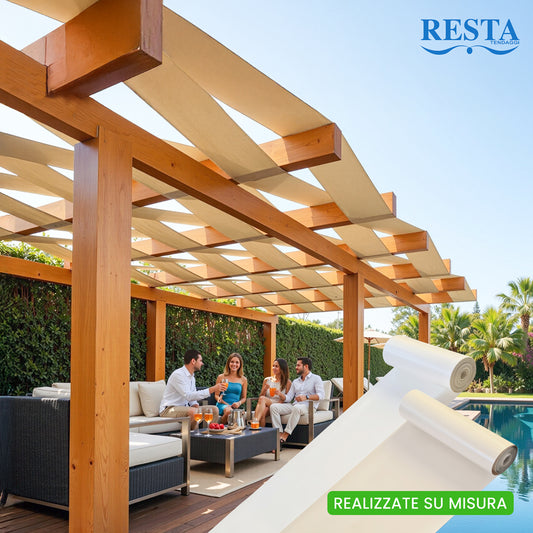 Tessuto in pvc professionale a metraggio, teli a onda per gazebo