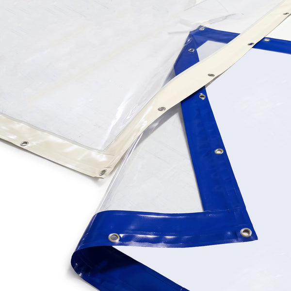 PVC trasparente con rinforzo perimetrale e occhielli